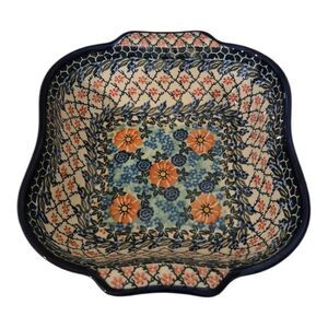 Ceramika Artystyczna Poland Pottery Baker Dish W/ Handles Teresa Liana New